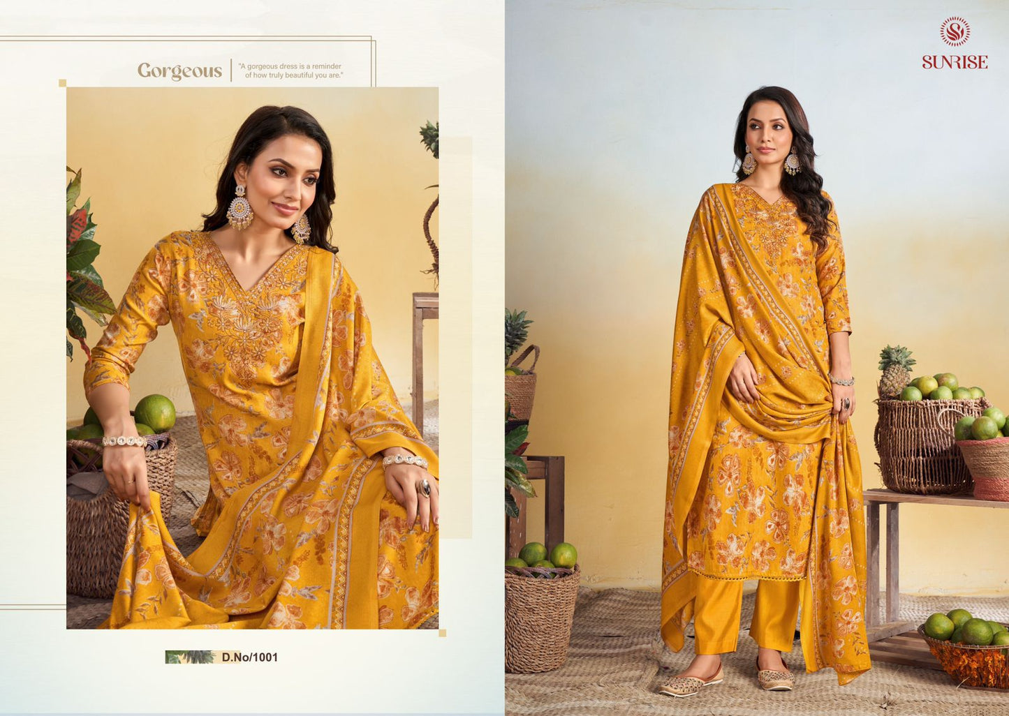 Signature Sunrise Pashmina Suits Wholesale Price