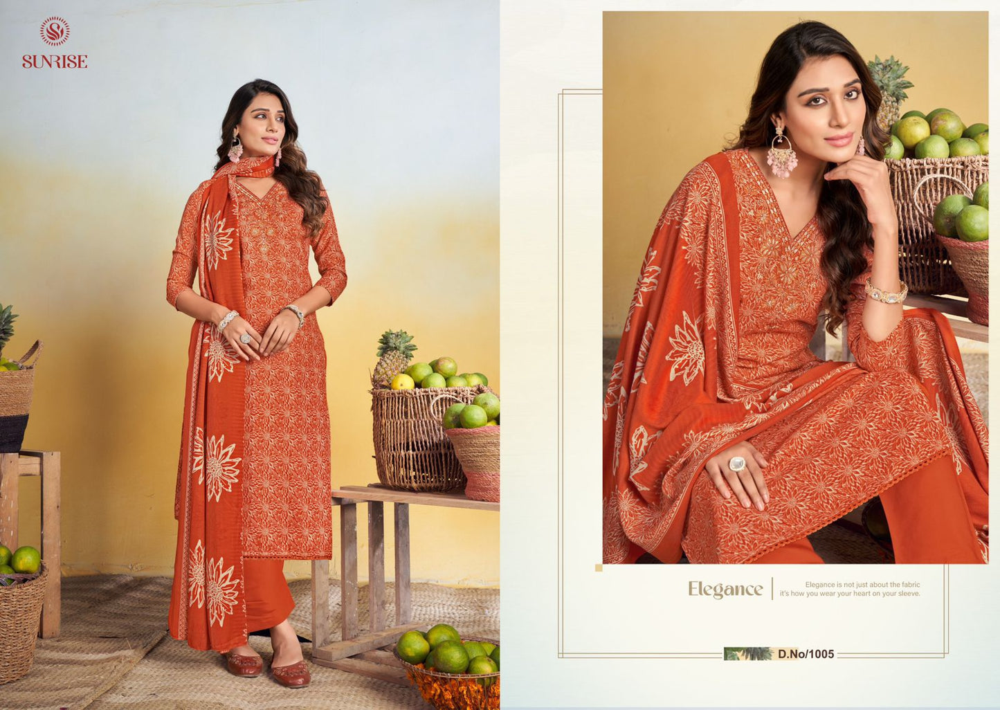 Signature Sunrise Pashmina Suits Wholesale Price