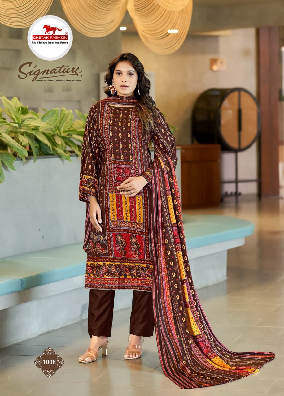 Signature Vol 1 Chetak Fashion Rayon Cotton Karachi Salwar Suits Wholesale