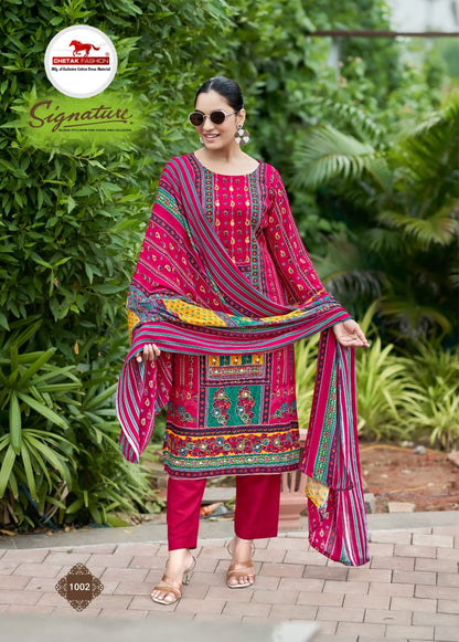 Signature Vol 1 Chetak Fashion Rayon Cotton Karachi Salwar Suits Wholesale