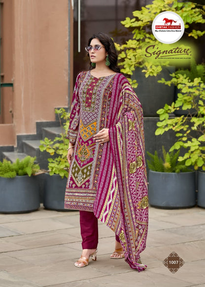 Signature Vol 1 Chetak Fashion Rayon Cotton Karachi Salwar Suits Wholesale