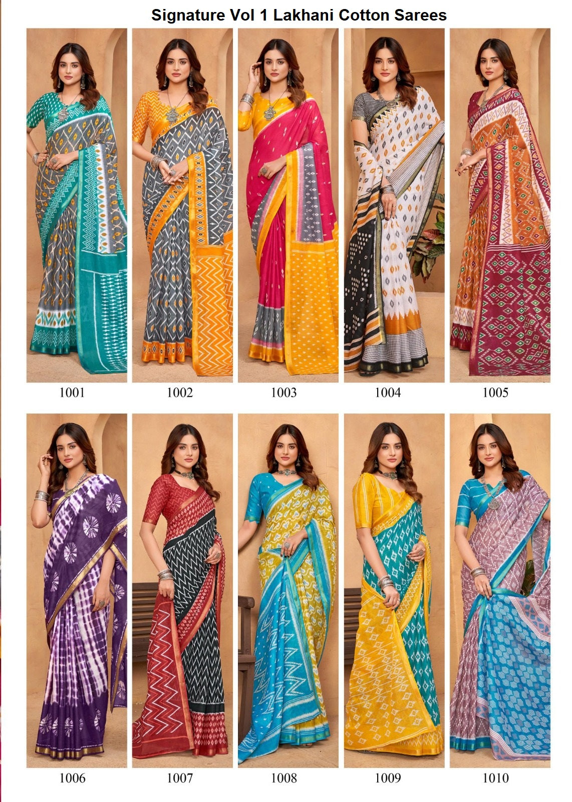 Signature Vol 1 Lakhani Cotton Sarees Manufacturer Ahmedabad