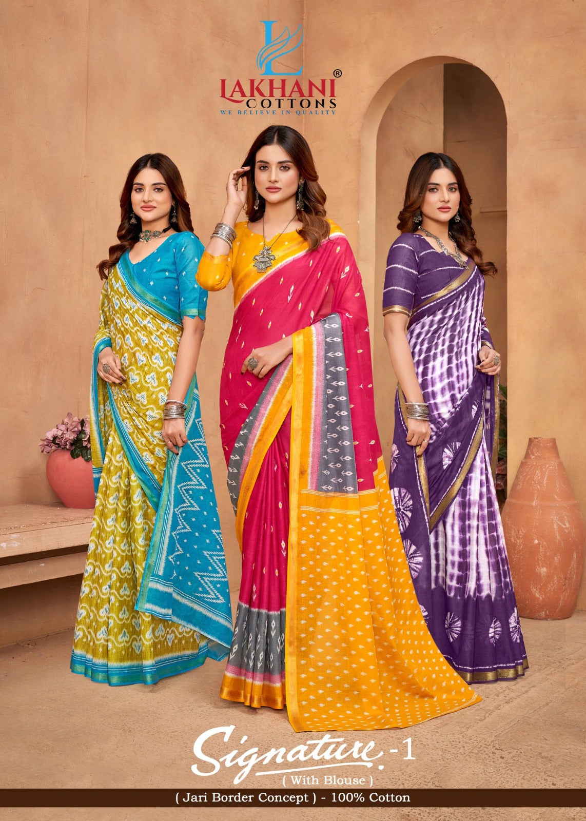 Signature Vol 1 Lakhani Cotton Sarees Manufacturer Ahmedabad