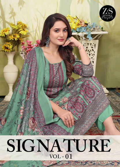 Signature Vol 1 Z S Textiles Cotton Karachi Salwar Suits Manufacturer Gujarat