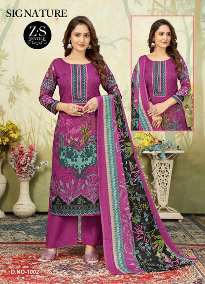 Signature Vol 1 Z S Textiles Cotton Karachi Salwar Suits Manufacturer Gujarat