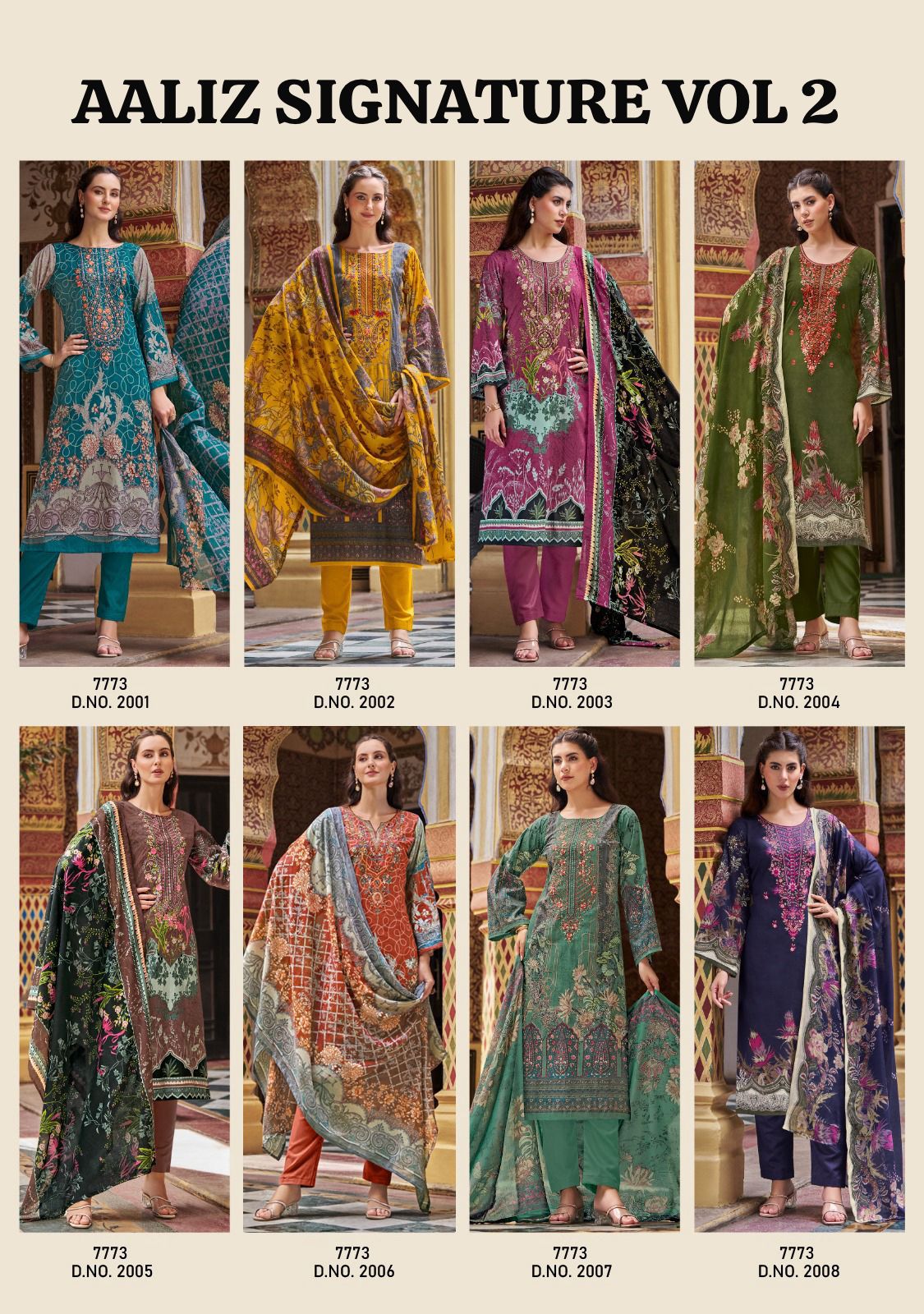 Signatures Vol 2 Aaliz Prints Cotton Karachi Salwar Suits Exporter