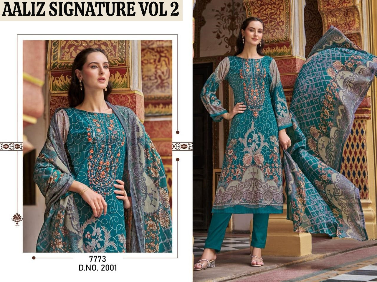 Signatures Vol 2 Aaliz Prints Cotton Karachi Salwar Suits Exporter