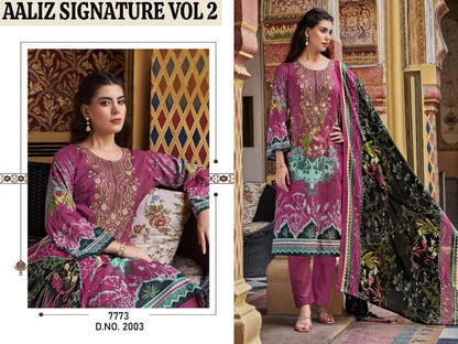Signatures Vol 2 Aaliz Prints Cotton Karachi Salwar Suits Exporter