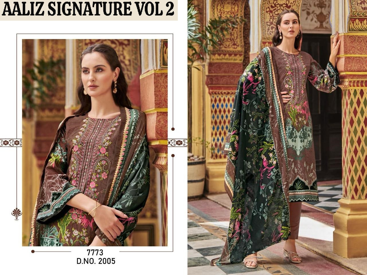 Signatures Vol 2 Aaliz Prints Cotton Karachi Salwar Suits Exporter