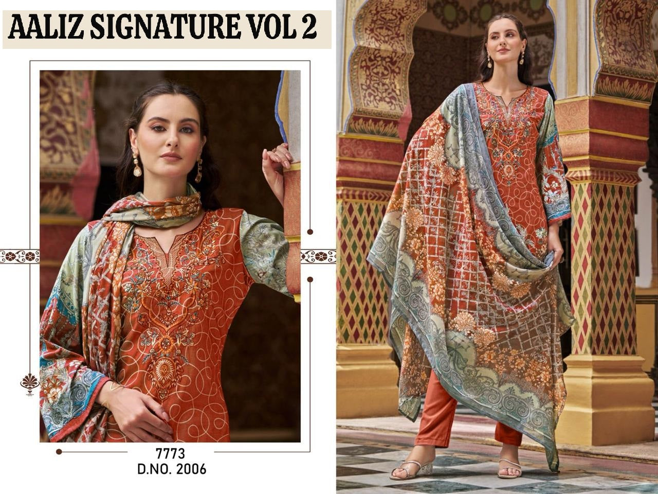 Signatures Vol 2 Aaliz Prints Cotton Karachi Salwar Suits Exporter