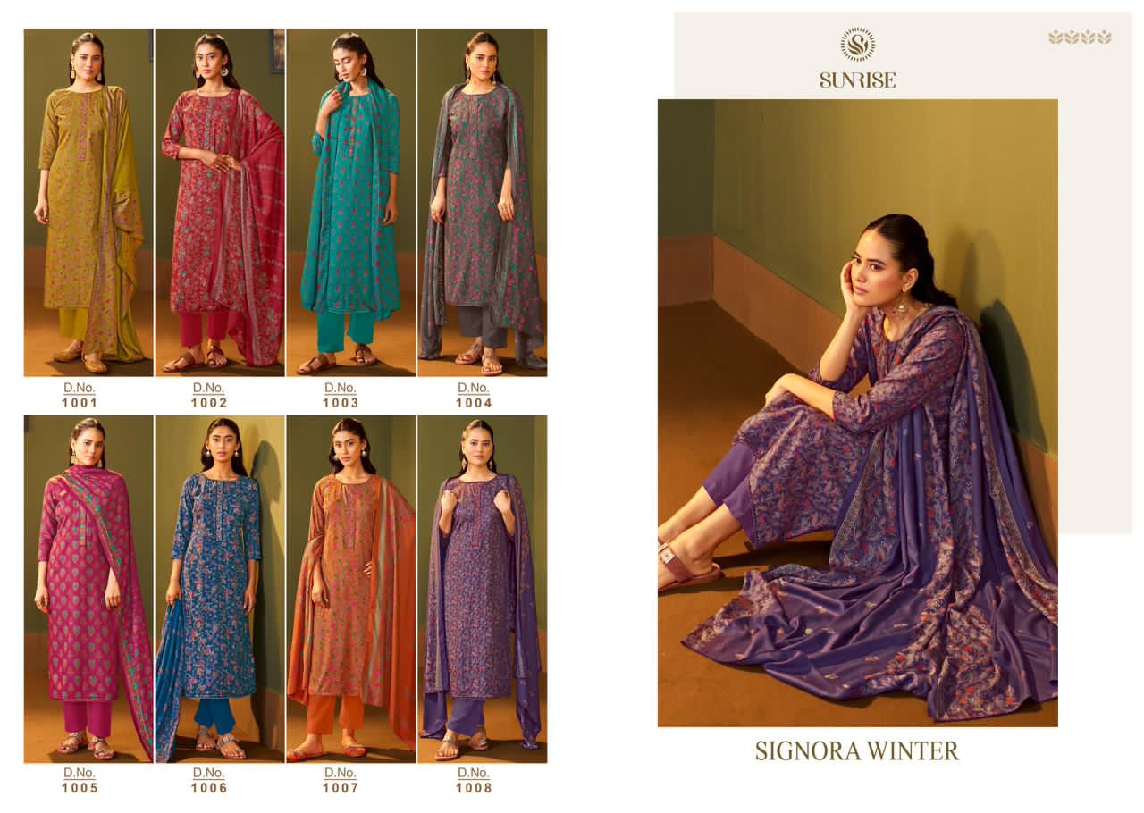 Signora Winter Sunrise Viscose Pashmina Suits Supplier India