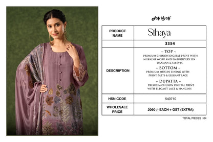 Sihaya 3354 Jay Vijay Chinon Plazzo Style Suits Supplier Gujarat