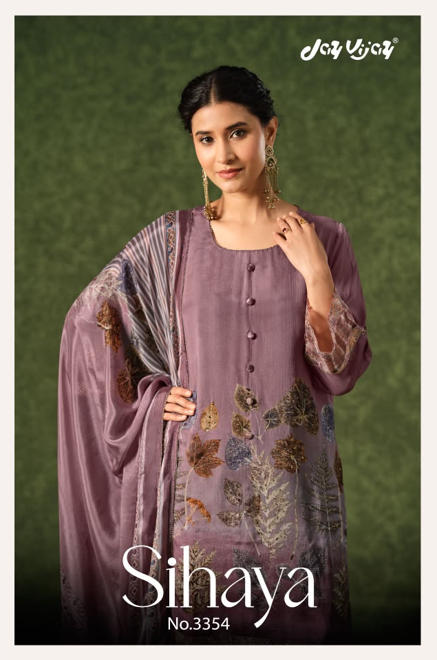 Sihaya 3354 Jay Vijay Chinon Plazzo Style Suits Supplier Gujarat