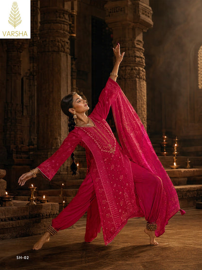 Sihaya Varshaa Russian Silk Pant Style Suits Wholesale