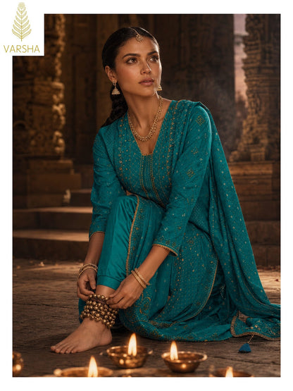 Sihaya Varshaa Russian Silk Pant Style Suits Wholesale