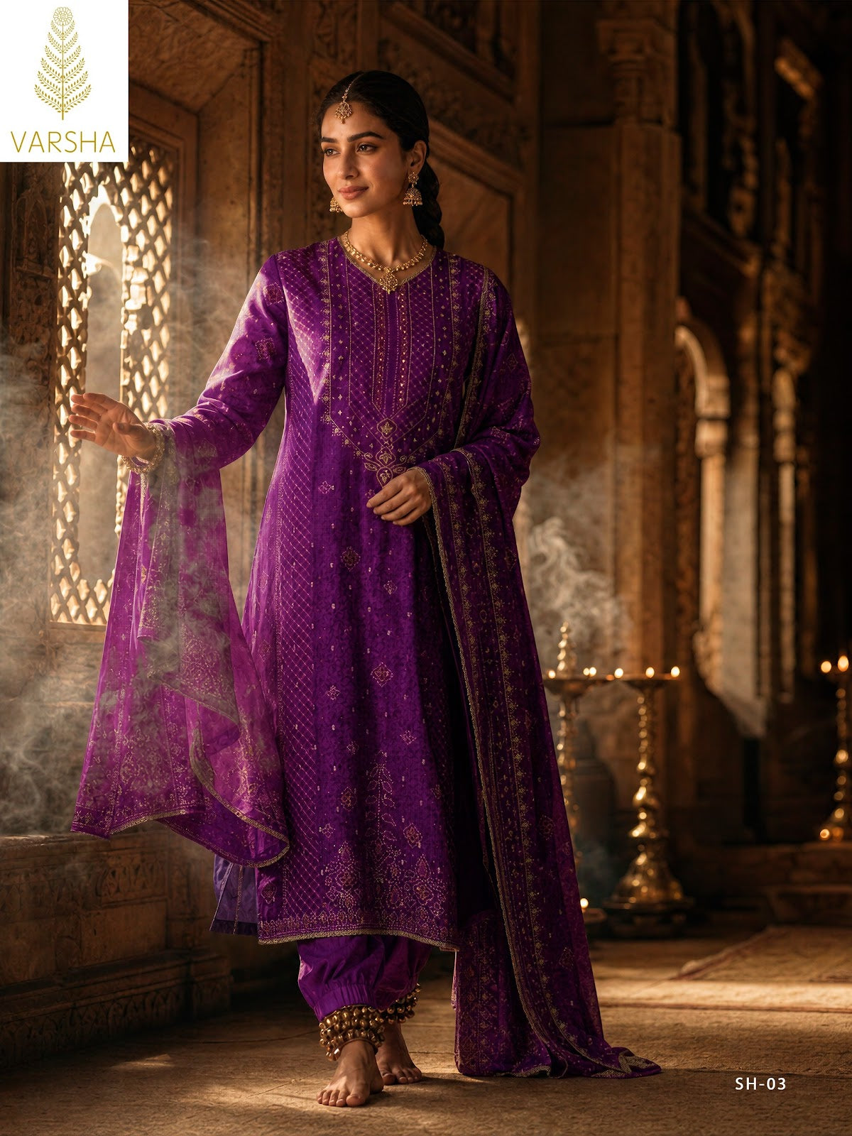Sihaya Varshaa Russian Silk Pant Style Suits Wholesale