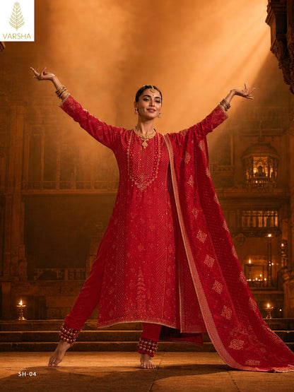 Sihaya Varshaa Russian Silk Pant Style Suits Wholesale