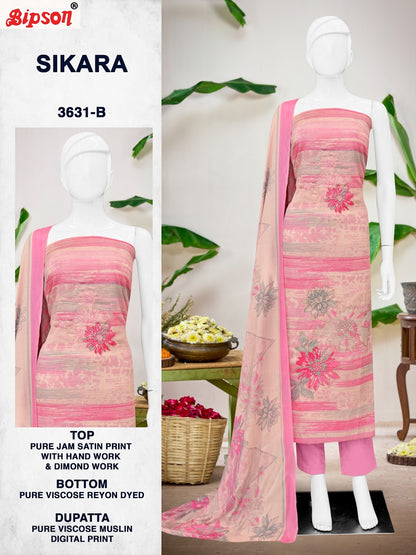 Sikara 3631 Bipson Prints Jam Satin Salwar Suits Supplier Gujarat