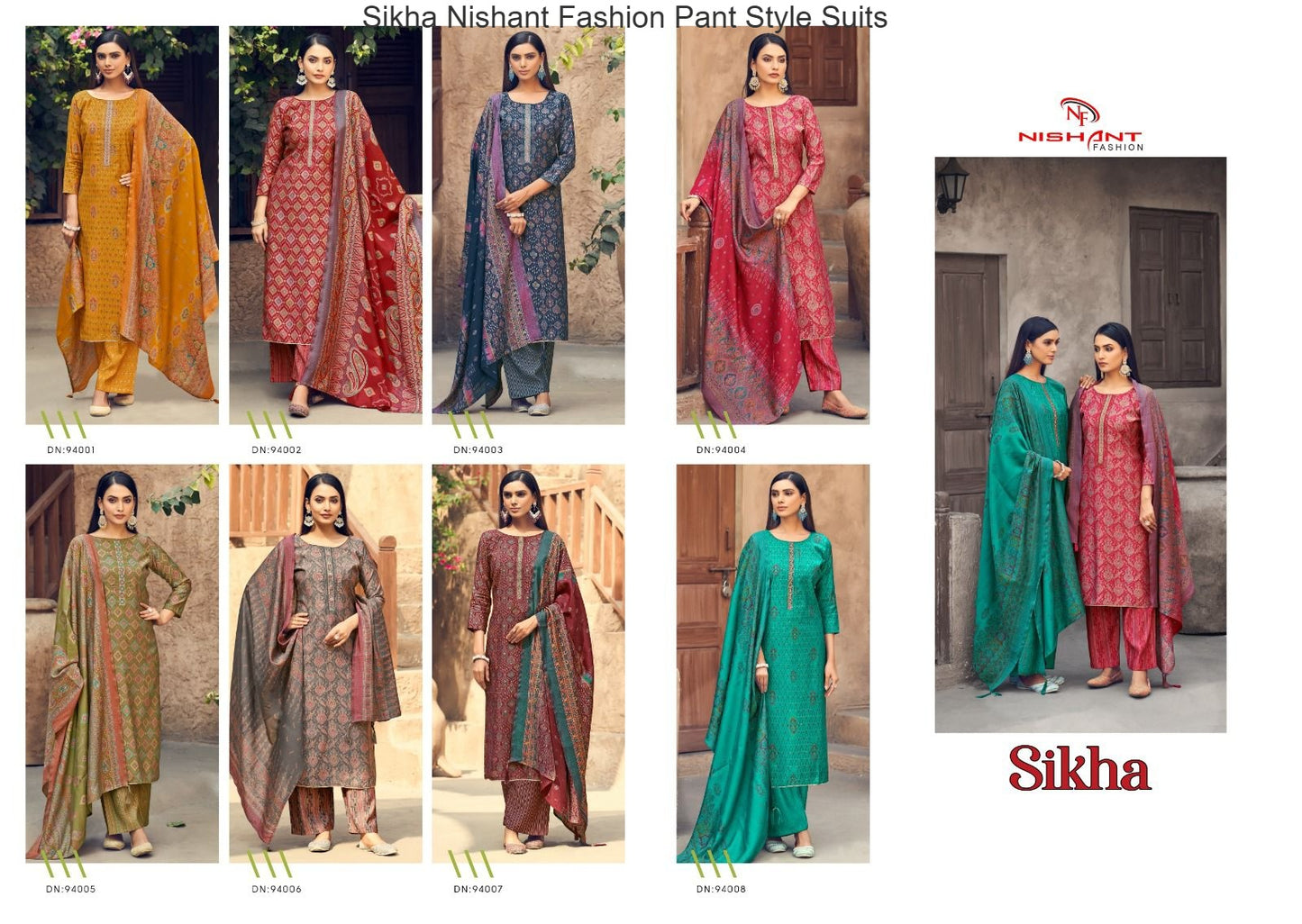 Sikha Nishant Fashion Modal Silk Pant Style Suits Manufacturer Ahmedabad