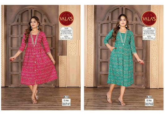 Silai Pattern Valas Anarkali Kurtis Wholesale