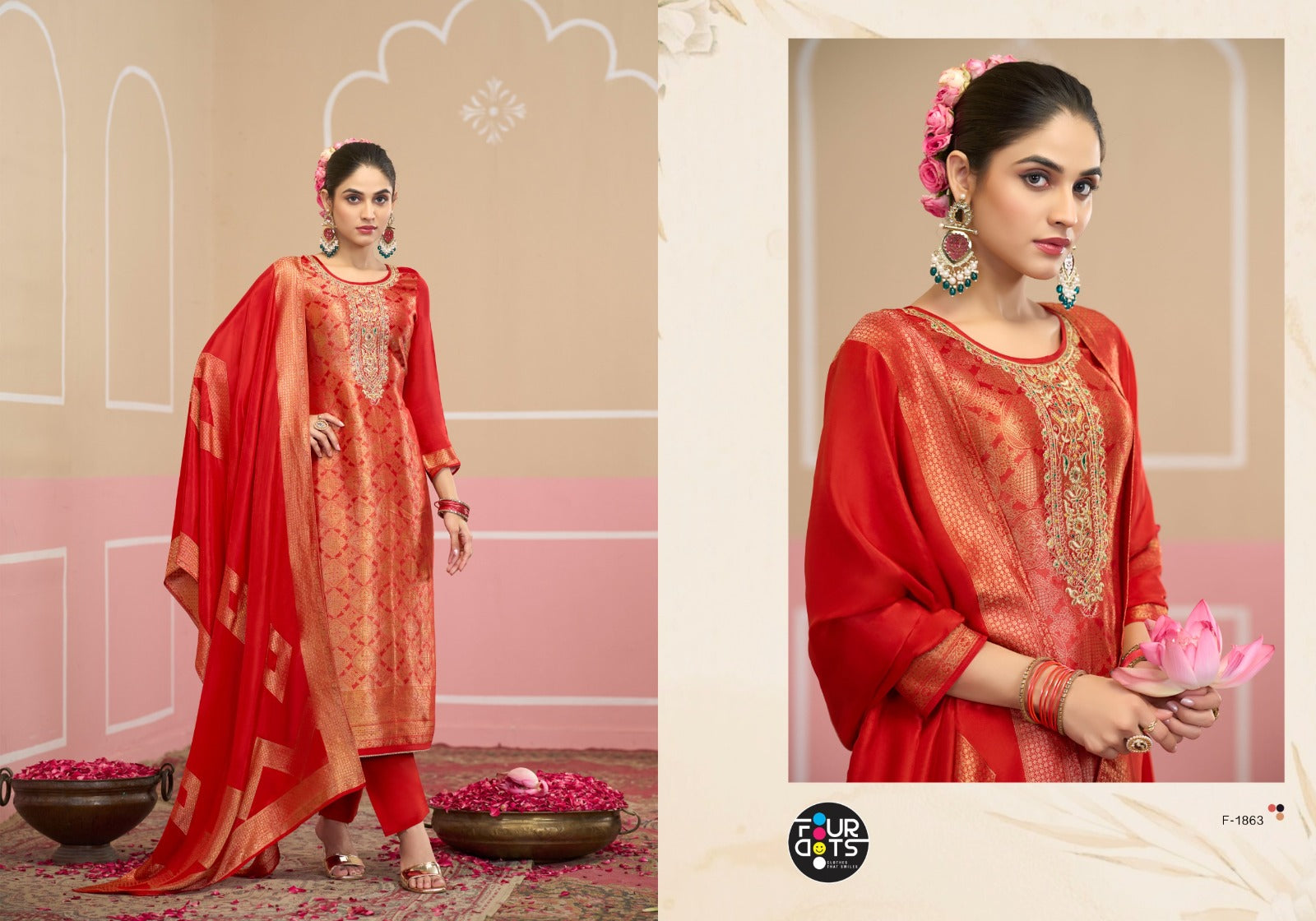 Silas Four Dots Viscose Pant Style Suits Wholesaler India