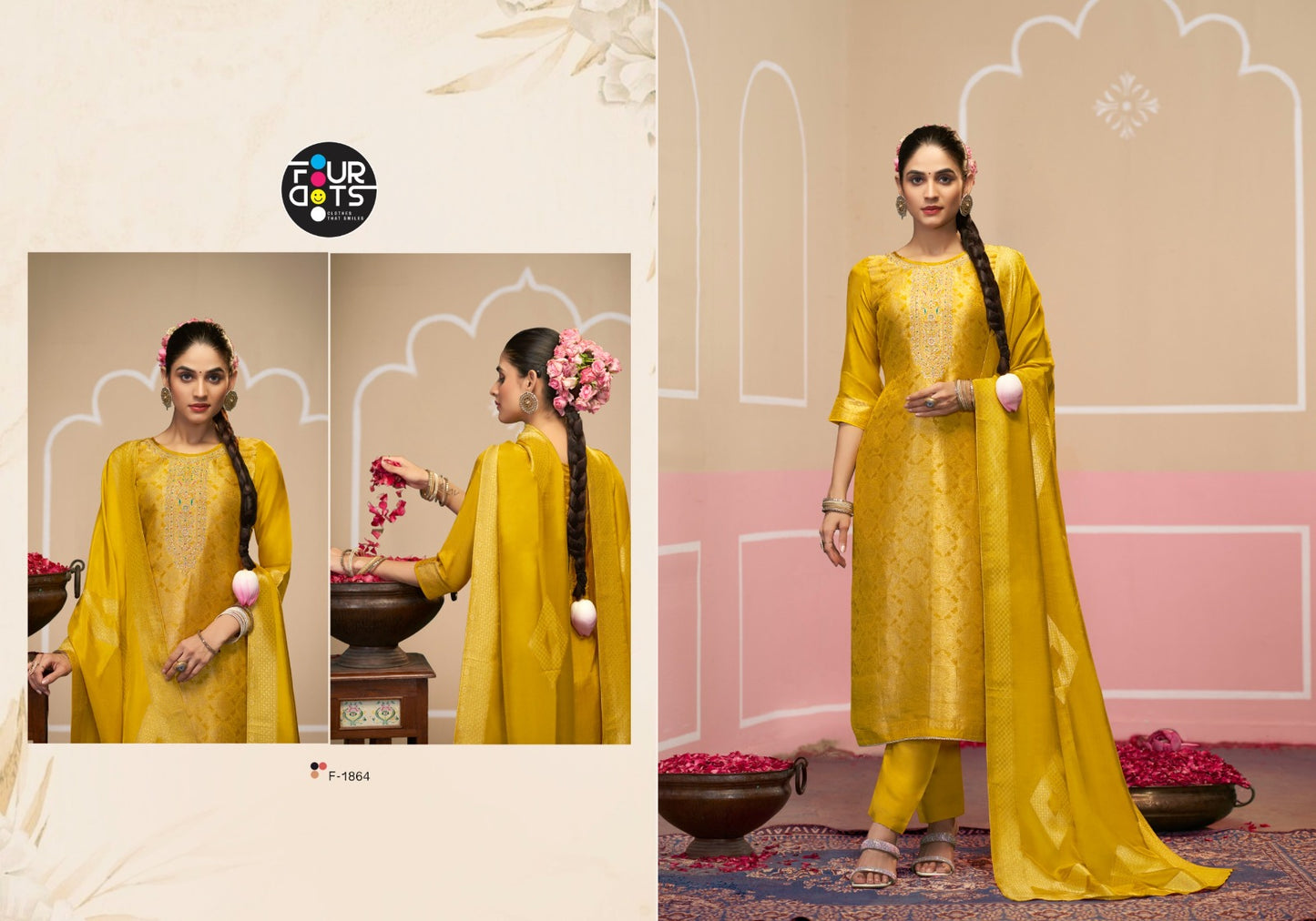 Silas Four Dots Viscose Pant Style Suits Wholesaler India