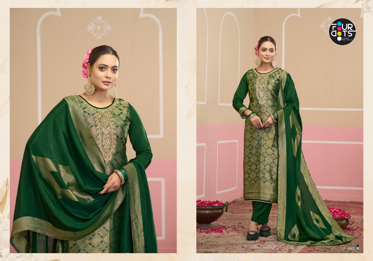 Silas Four Dots Viscose Pant Style Suits Wholesaler India