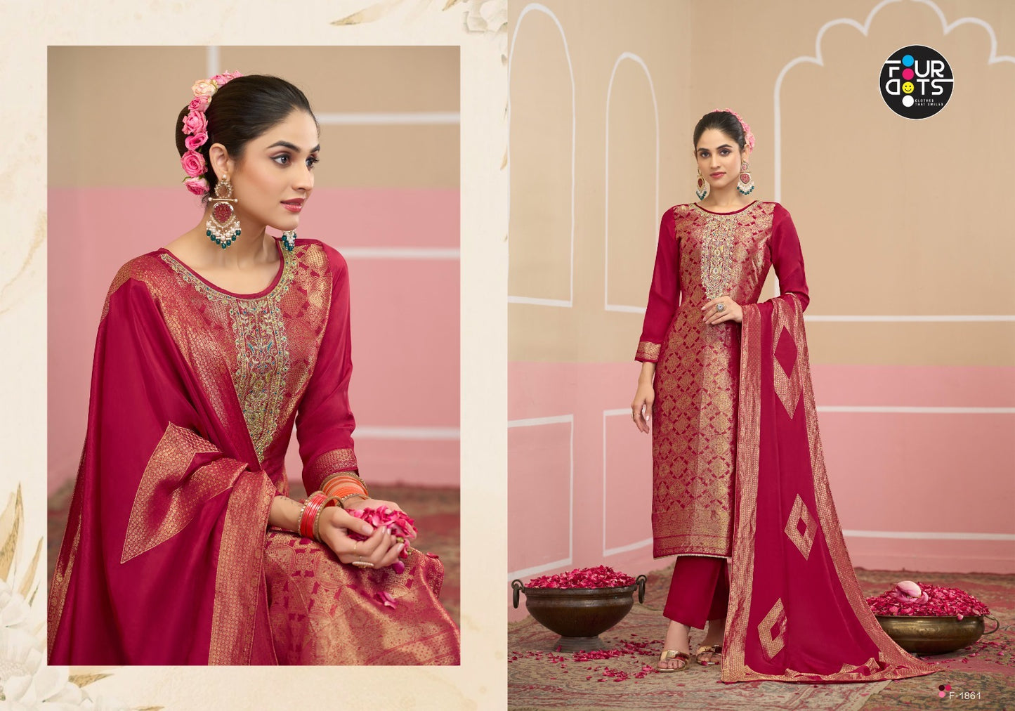 Silas Four Dots Viscose Pant Style Suits Wholesaler India