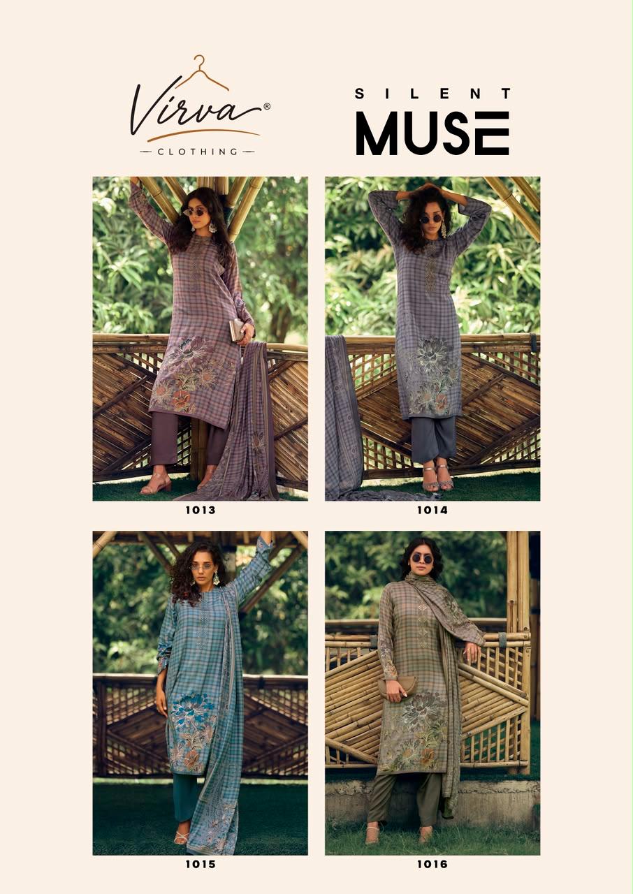 Silent Muse Virva Viscose Pashmina Suits Exporter India
