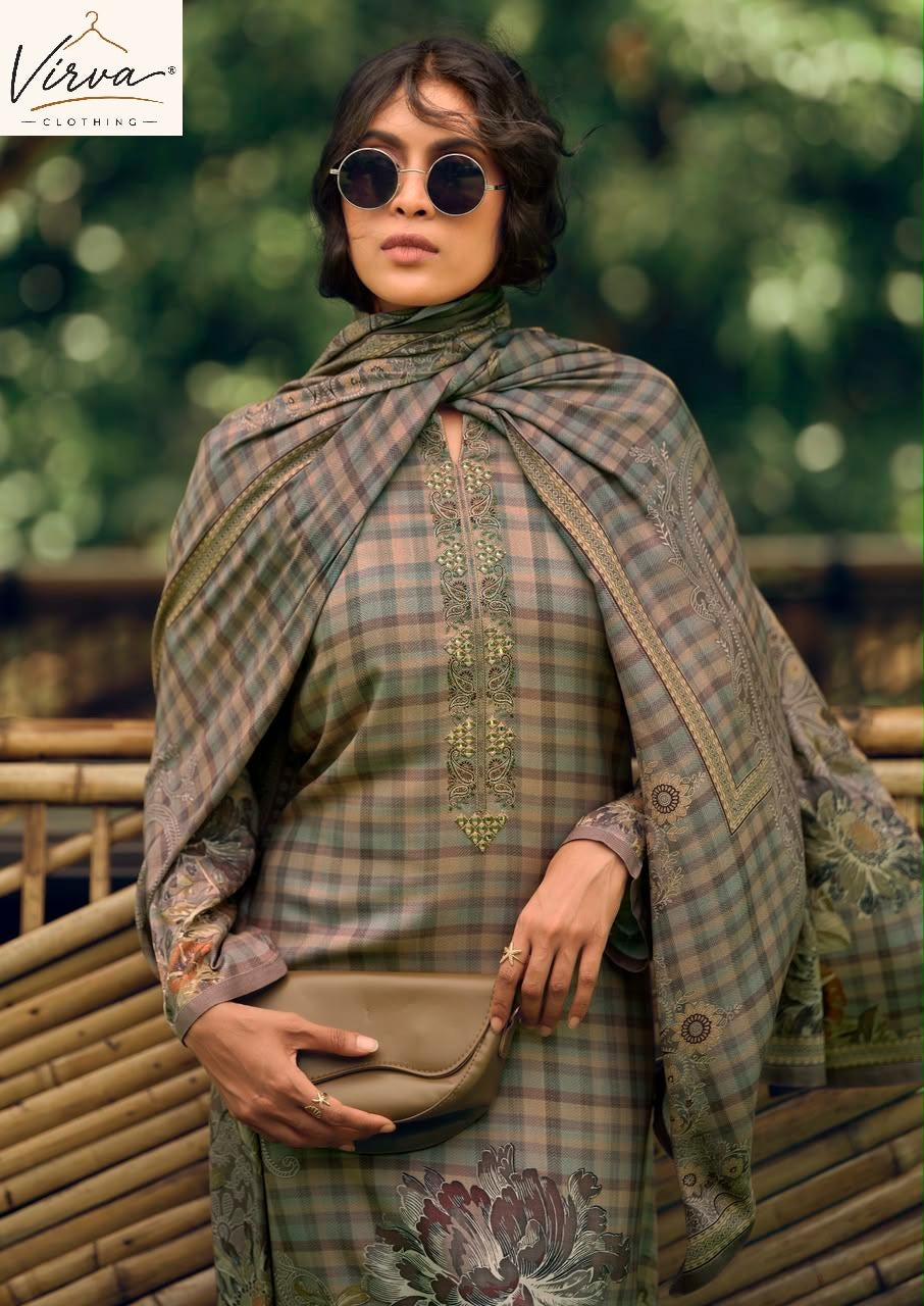 Silent Muse Virva Viscose Pashmina Suits Exporter India