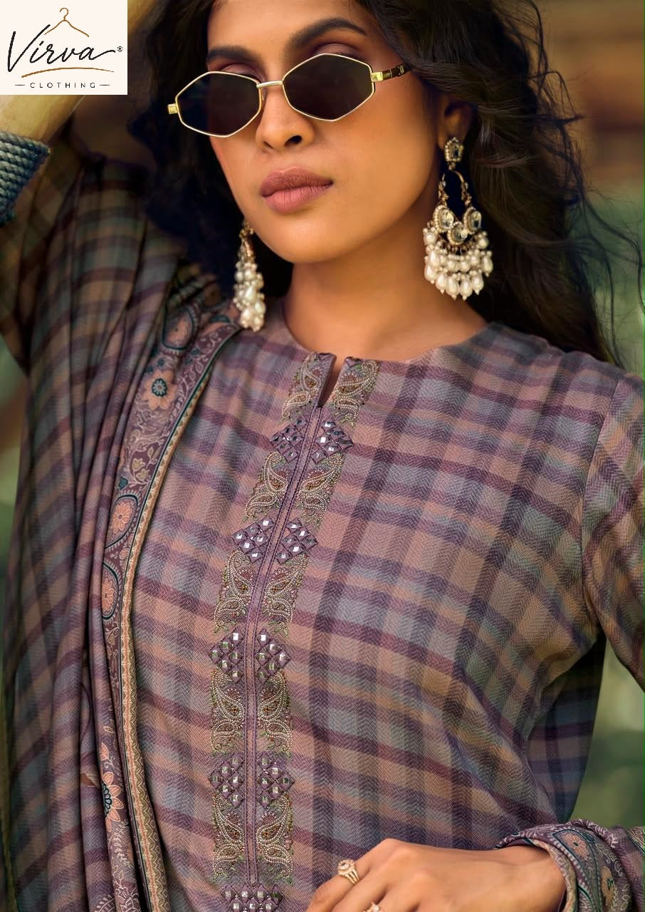 Silent Muse Virva Viscose Pashmina Suits Exporter India