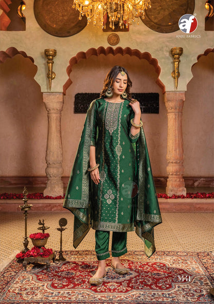 Silk Affair Vol 3 Af Banarasi Silk Readymade Pant Style Suits Wholesale Price