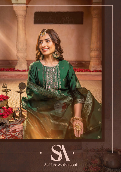 Silk Affair Vol 3 Af Banarasi Silk Readymade Pant Style Suits Wholesale Price