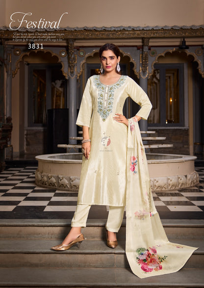 Silk Affair Vol 4 Af Simmer Tissue Readymade Pant Style Suits Exporter Gujarat