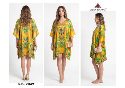 Silk Poncho Vol 7 Jelite Jisha Feather Silk Kaftans Wholesaler India