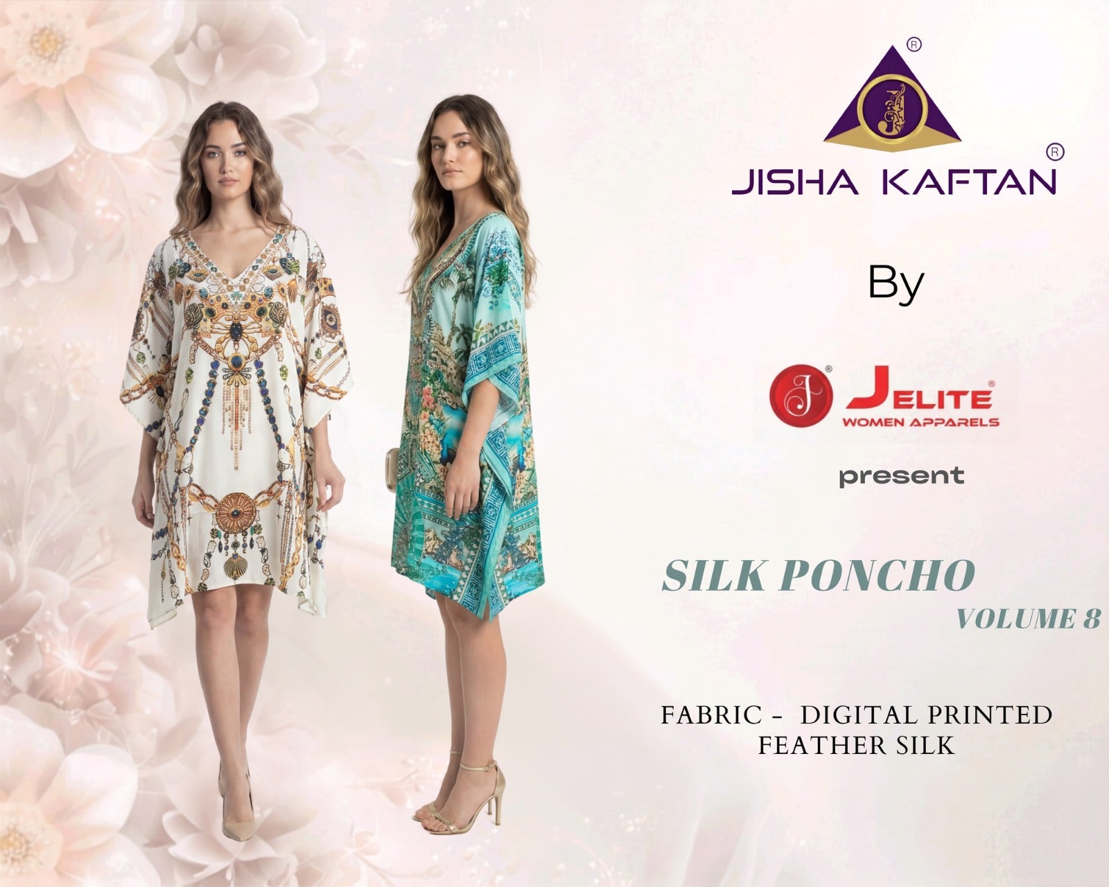Silk Poncho Vol 8 Jisha Jelite Kaftans Wholesaler Ahmedabad