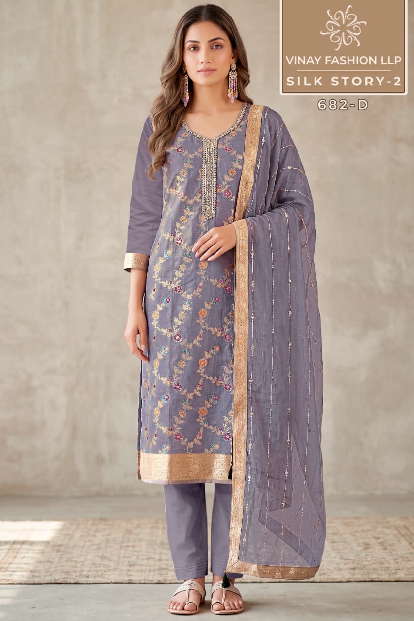 Silk Story 2 Kuleesh Vinay Fashion Llp Pant Style Suits Wholesale Rate