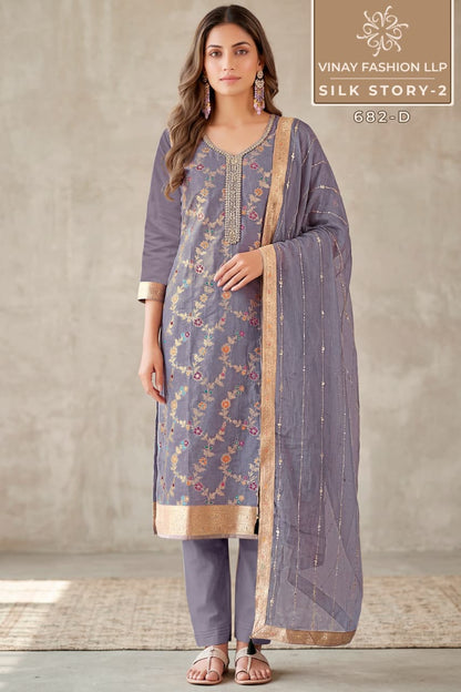 Silk Story 2 Kuleesh Vinay Fashion Llp Pant Style Suits Wholesale Rate