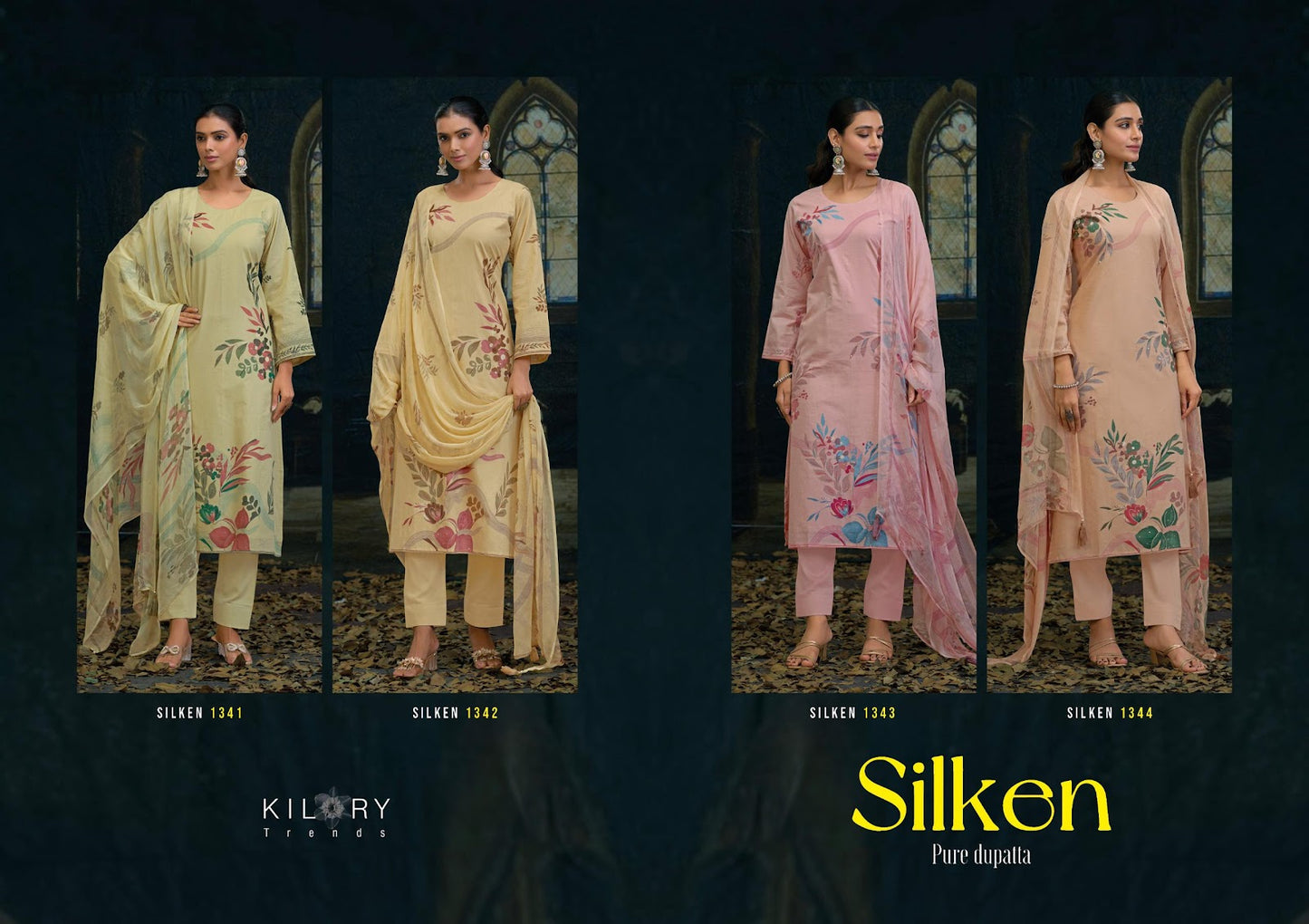 Silken Kilory Lawn Cotton Pant Style Suits Wholesaler Ahmedabad