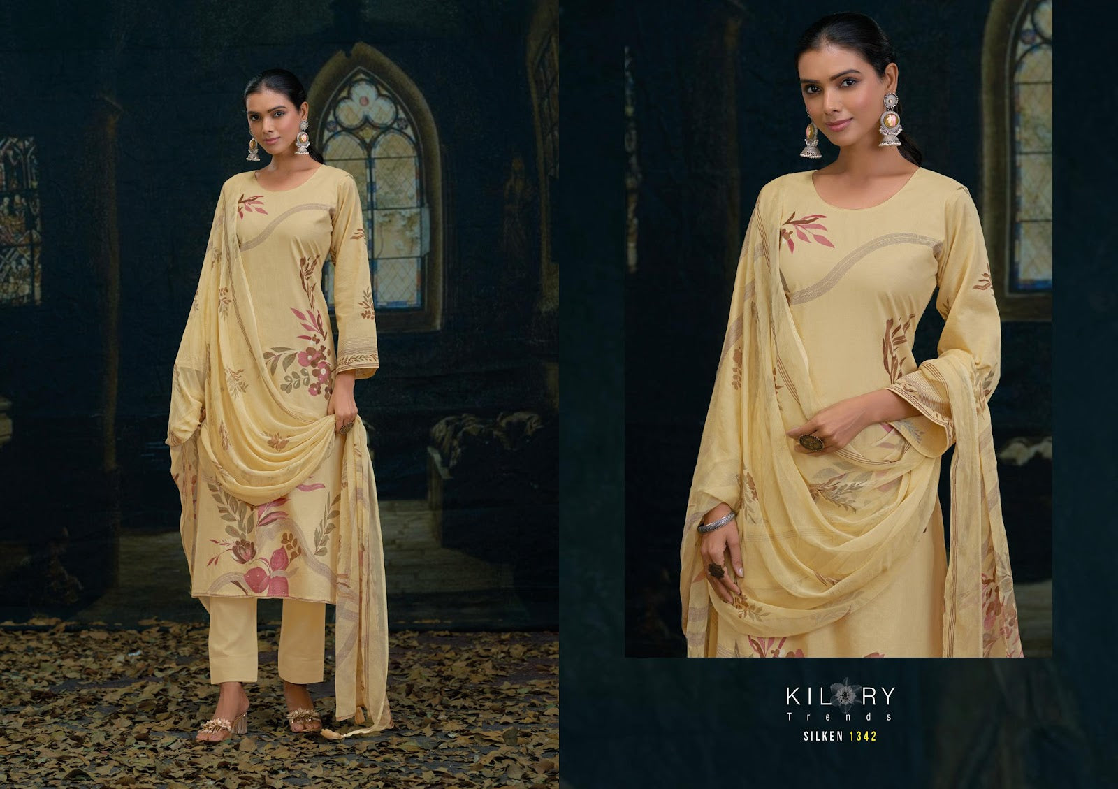 Silken Kilory Lawn Cotton Pant Style Suits Wholesaler Ahmedabad