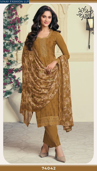 Silkina Royal Crepe 47 Vinay Fashion Llp Royal Crepe Pant Style Suits Wholesaler Ahmedabad