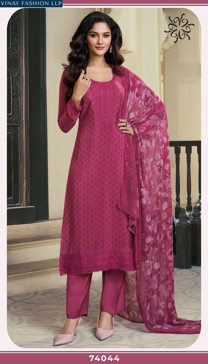 Silkina Royal Crepe 47 Vinay Fashion Llp Royal Crepe Pant Style Suits Wholesaler Ahmedabad