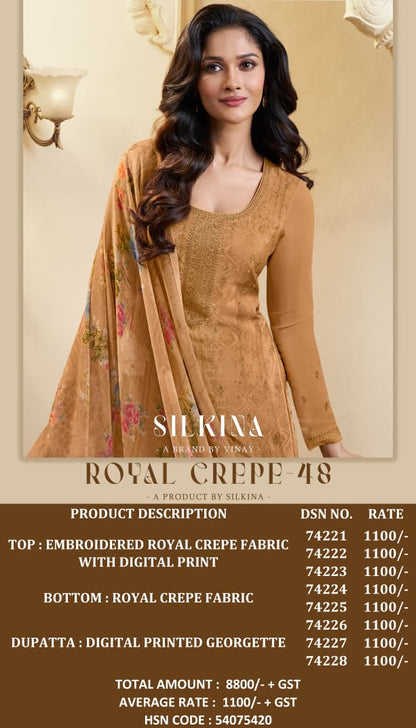 Silkina Royal Crepe 48 Vinay Fashion Llp Pant Style Suits Supplier Gujarat