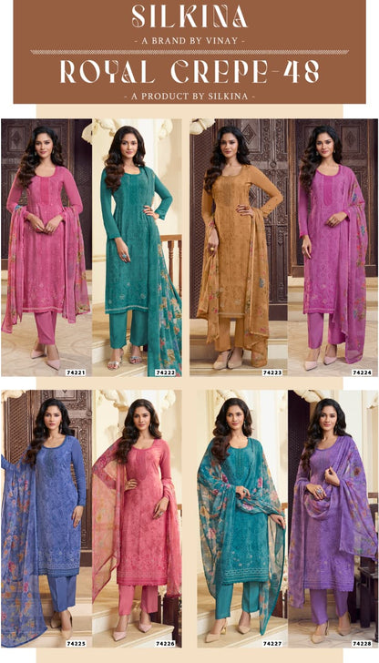 Silkina Royal Crepe 48 Vinay Fashion Llp Pant Style Suits Supplier Gujarat