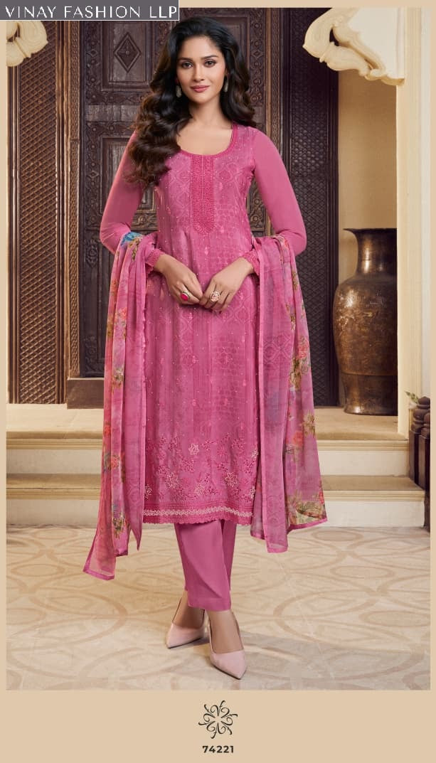 Silkina Royal Crepe 48 Vinay Fashion Llp Pant Style Suits Supplier Gujarat
