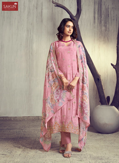 Silkina Sakun Natural Crape Pant Style Suits Manufacturer India