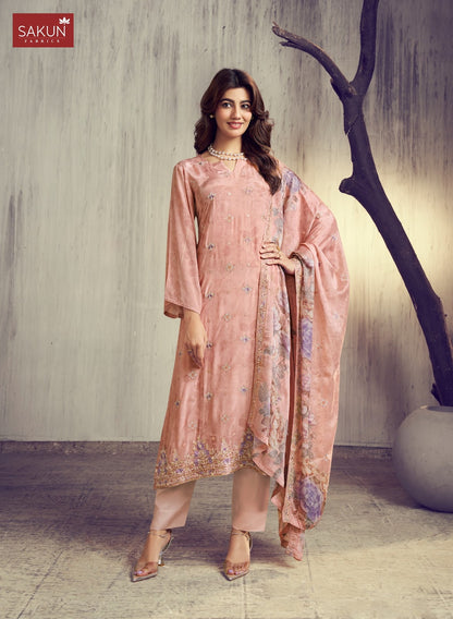 Silkina Sakun Natural Crape Pant Style Suits Manufacturer India