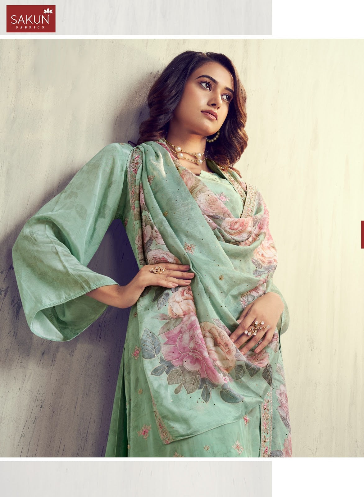 Silkina Sakun Natural Crape Pant Style Suits Manufacturer India