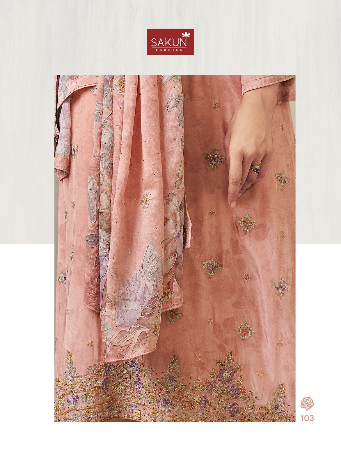 Silkina Sakun Natural Crape Pant Style Suits Manufacturer India