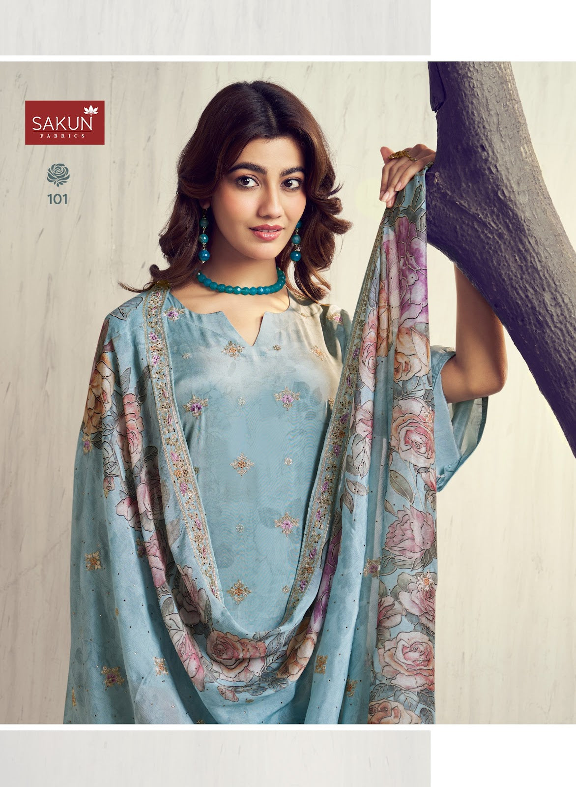 Silkina Sakun Natural Crape Pant Style Suits Manufacturer India
